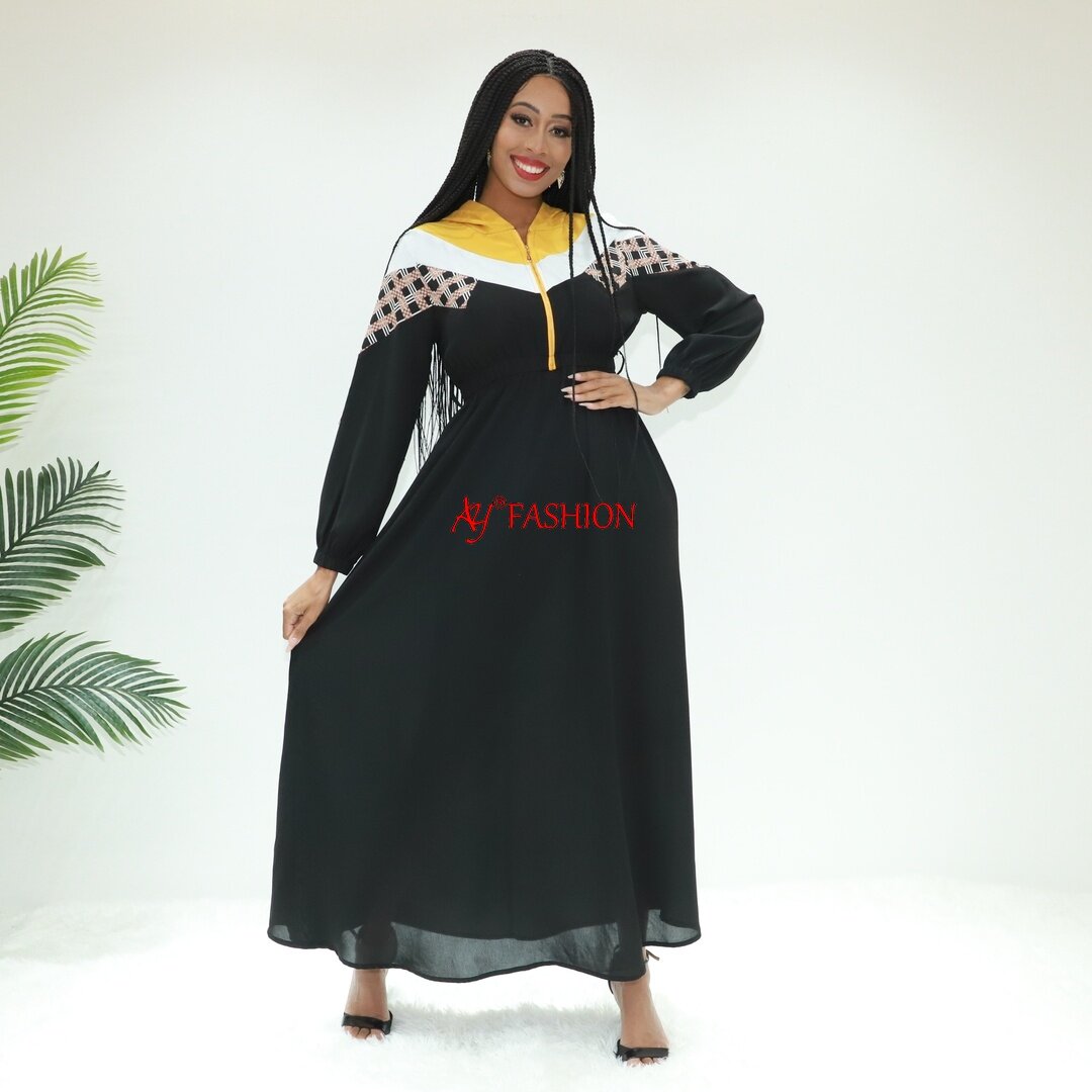 muslim clothing african dress with scarf SG40054 Cameroon caftan Maxi dress