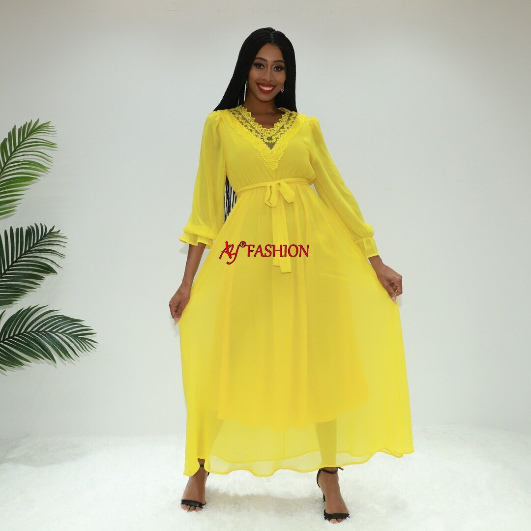 Roupas étnicas Mini vestido SG40074 Abidjan Boubou Kaftan