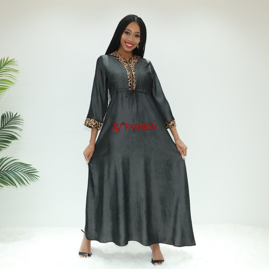 Kimono-style dress yellow gold ladies dress AY Fashion SG40079 Cameroon kaftan abaya