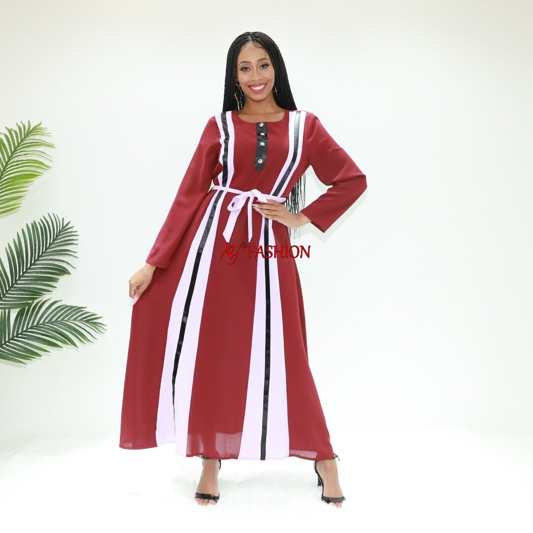 Ropa africana Cerrar el frente abaya Ay Fashion SG617 Camerún ropa Damas Vestido