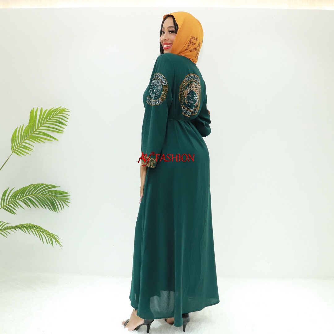 Atuendo bordado cerrado Abaya Ay Fashion 8724 Nigeria Caftan Ethereal Vestido