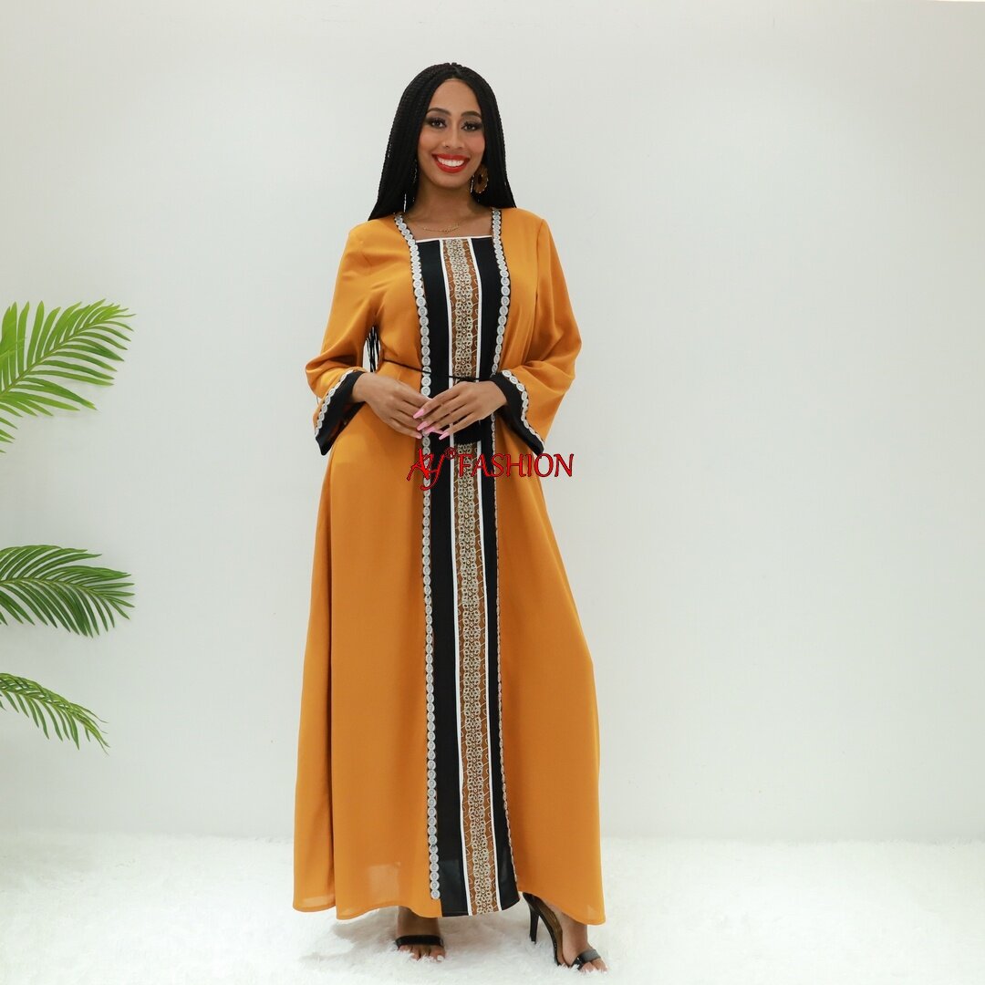 Élégant abaya dames forme robe ay mode 8758 togo caftan maxi robe