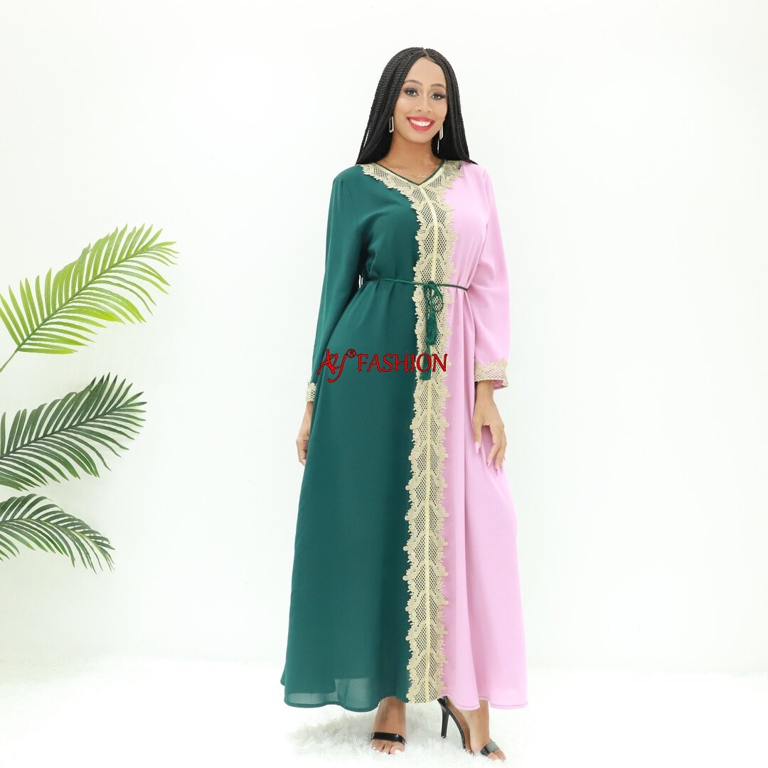 Elegante Abaya embelezou Abaya 8759 Gana Kaftan Tradicional Traje Muslim