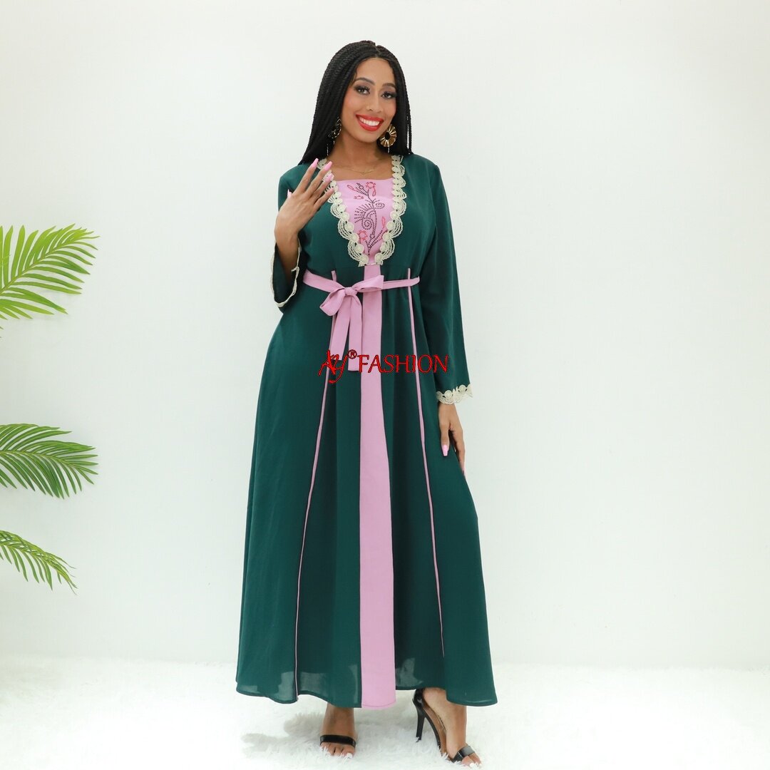 Мусульманские женщины одеваются в Dubai 8760 Ghana Caftan Maxi платье