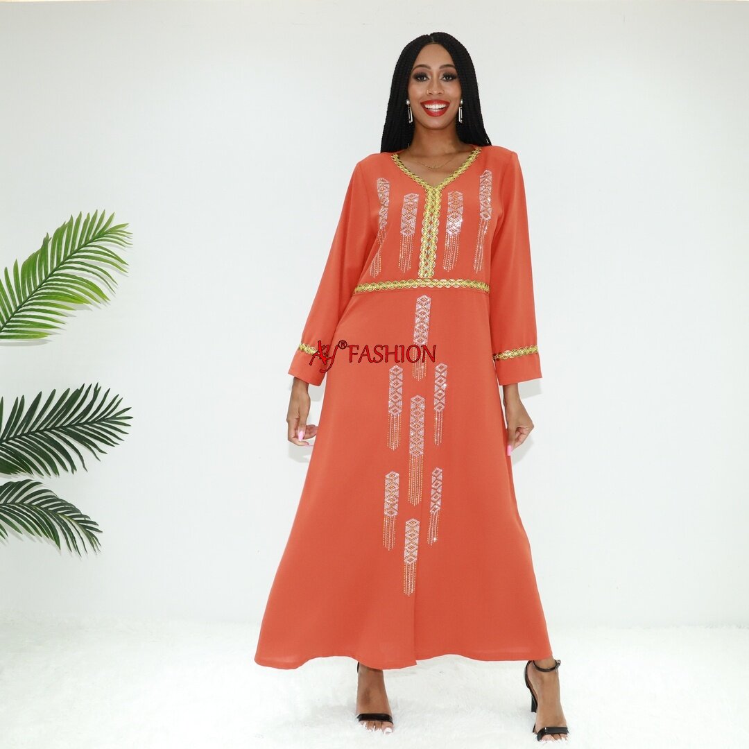 伊斯兰时尚迪拜黑色Abaya Ay时尚时尚AN6034 GHANA BOUBOU KAFTAN