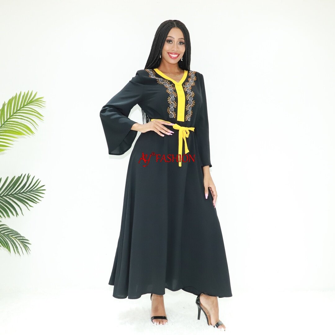 Tenue brodée Marrocan Kaftan Ay Fashion An6036 Cameroun Caftan Maxi Robe