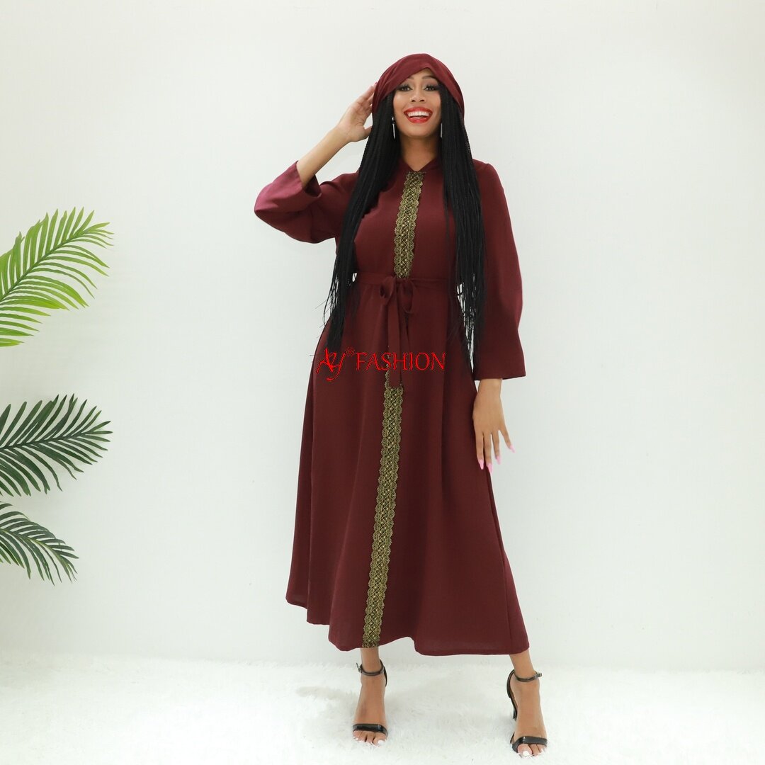 Atuendo bordado Abaya Marroqui Nuevo diseño AY Fashion An6059 Ghana Abaya Kaftan