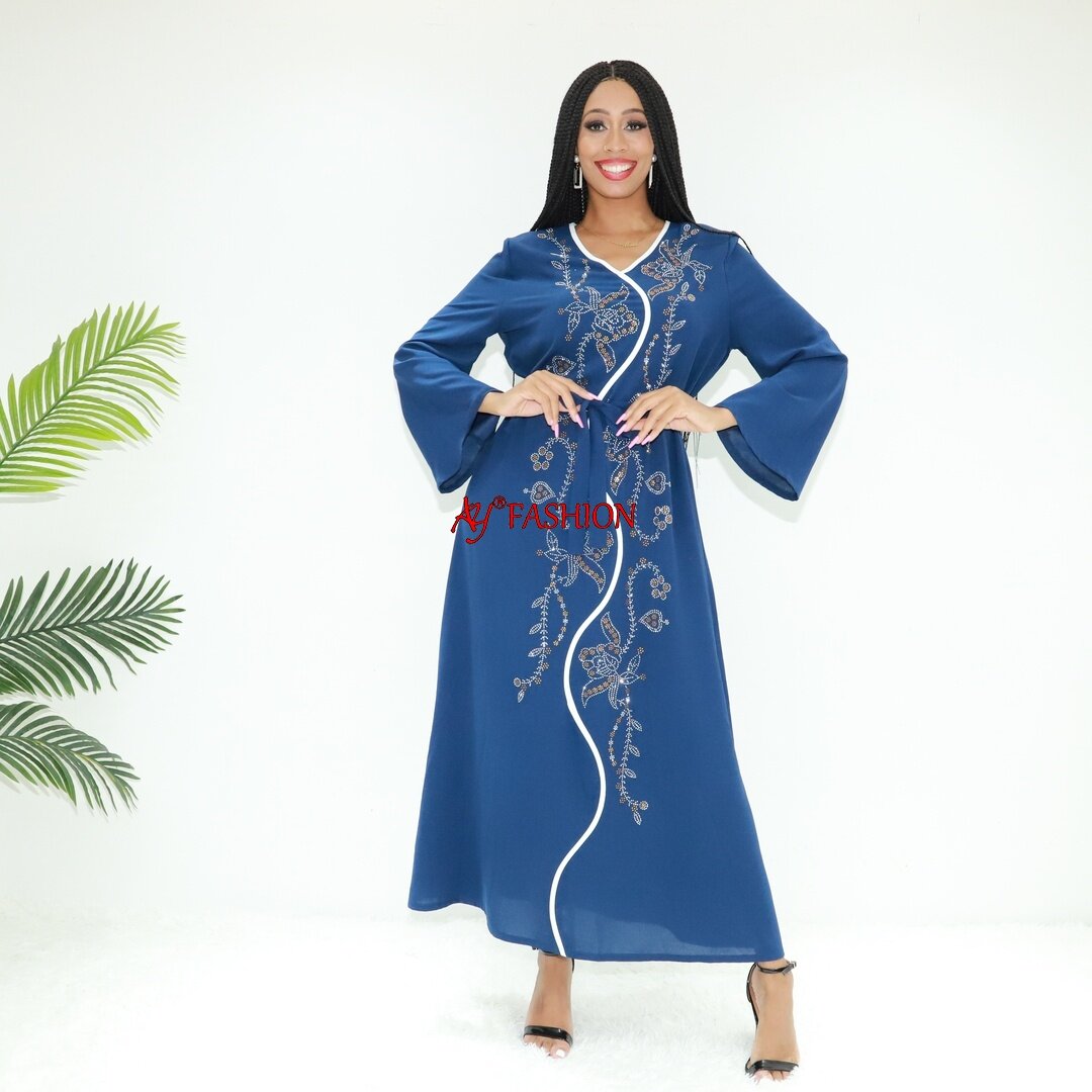 Vêtements musulmans Abaya en gros de Dubaï An6069 Nigeria Boubou Long Robe