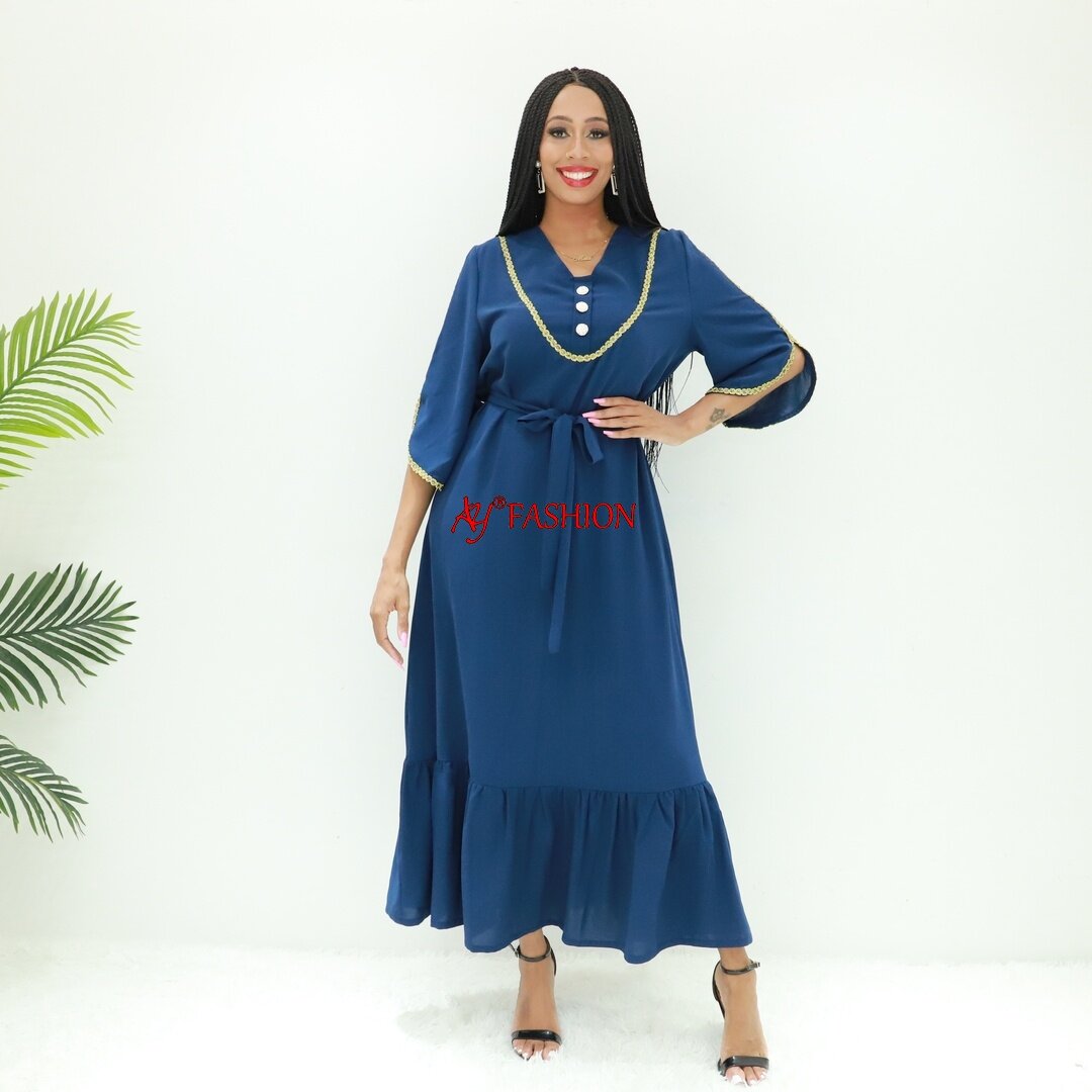 Mujer ropa étnica Vestido de chicas musulmanas AN6077 Tanzania Fashion Long Robe