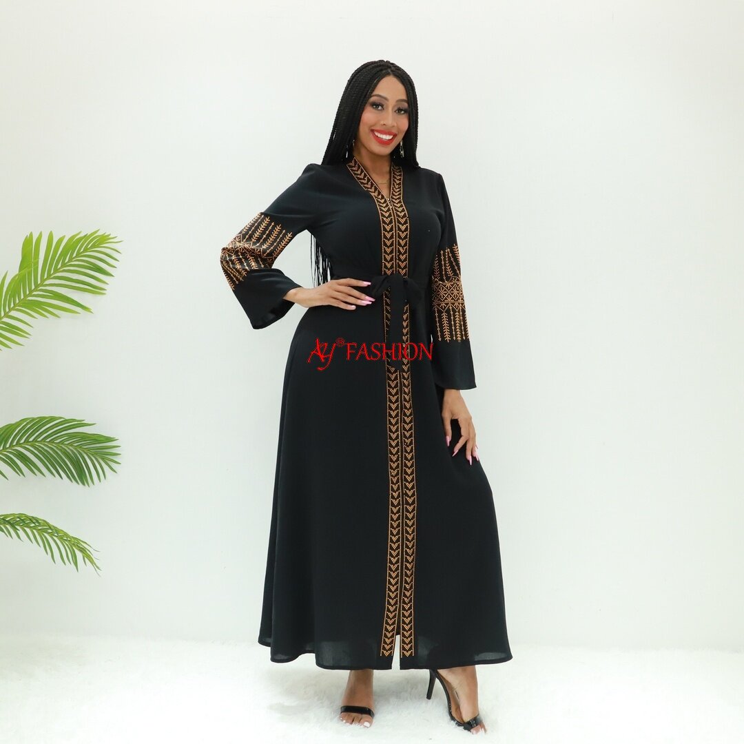 Vestido holgado Abaya Orden Q575f Abidjan Muslim Vestido Rata larga