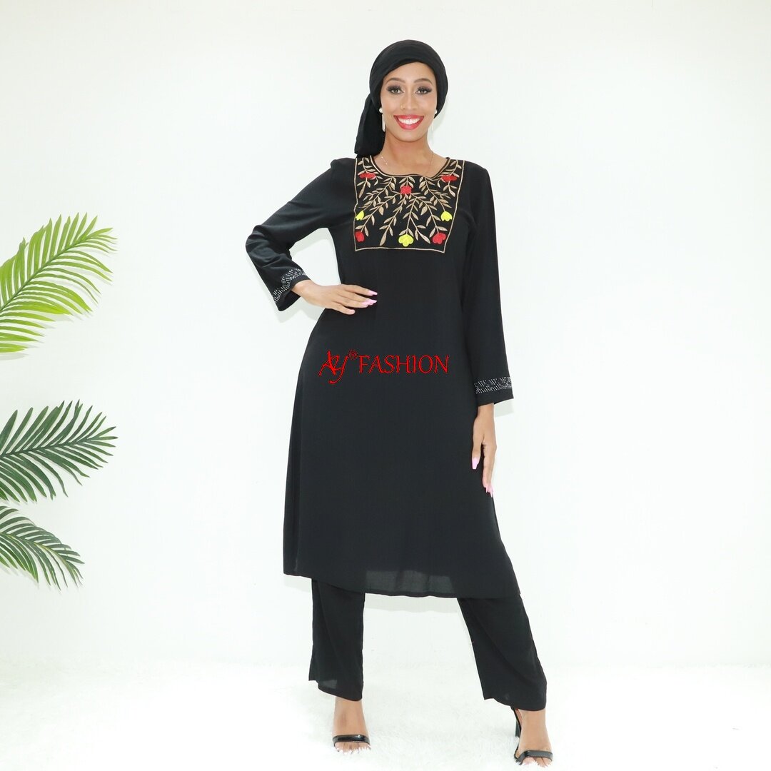 Moda Islâmica Bordada Maxi Dress SG24241 Congo Boubou Ladies Dress