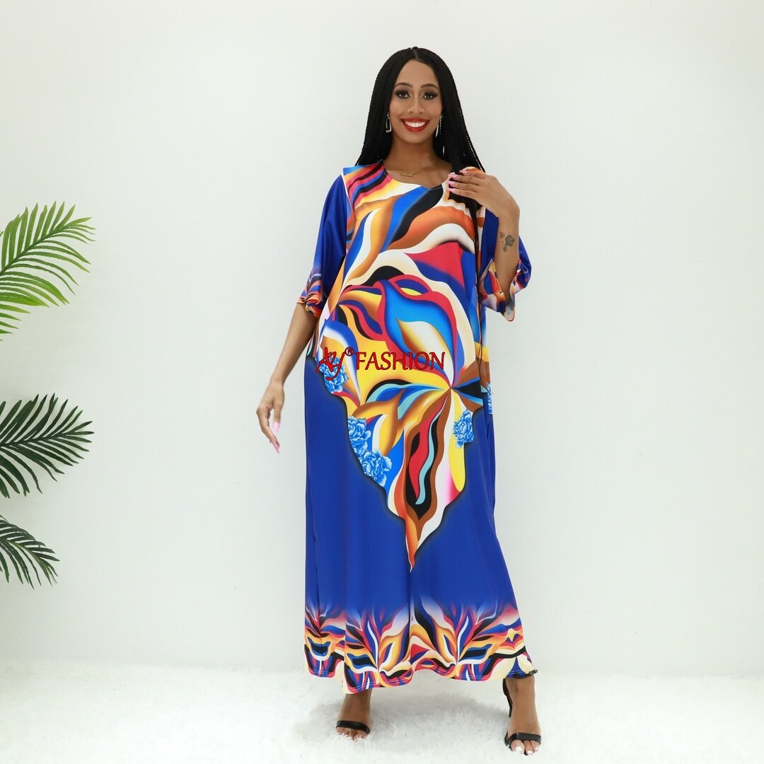 Vestido islâmico African Bazin Dress Ay Fashion SG24279 TOGO ABAYA ETHEREAL DRESS