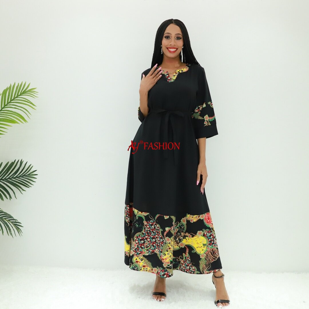 Loose-fitting gown abaya rose Fashion AY Fashion SG40218 Tanzania kaftan Hijab dress