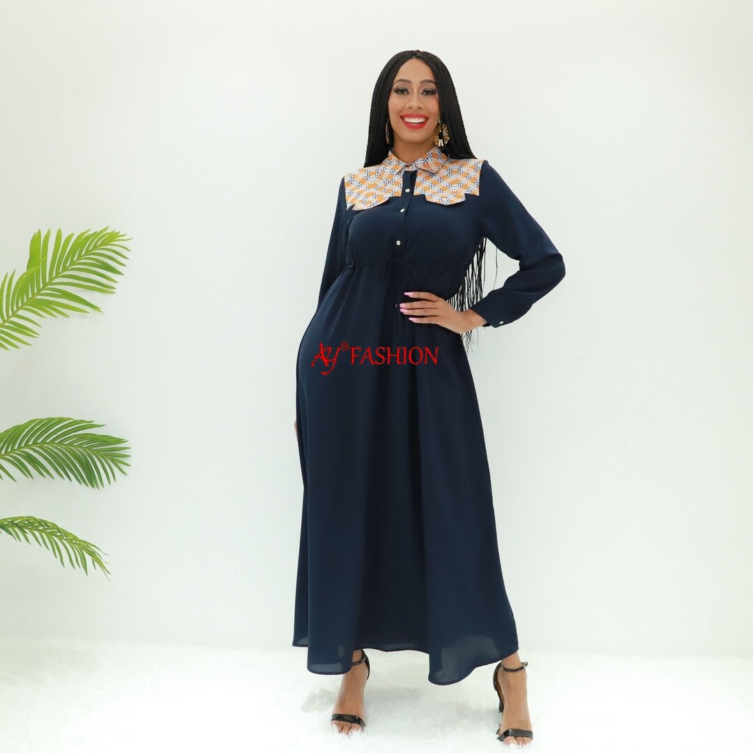 Modest Wear Maxi Puff Plass Ay Fashion SG40242 Togo одежда Maxi платье