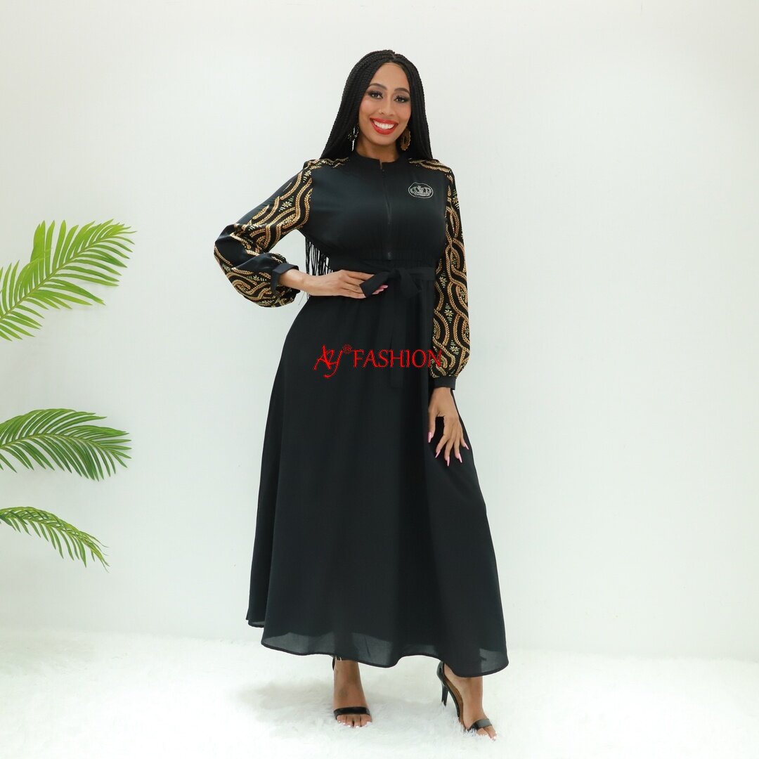 Robe ample Abaya Cendre SG40243 Abidjan Fashion Kaftan