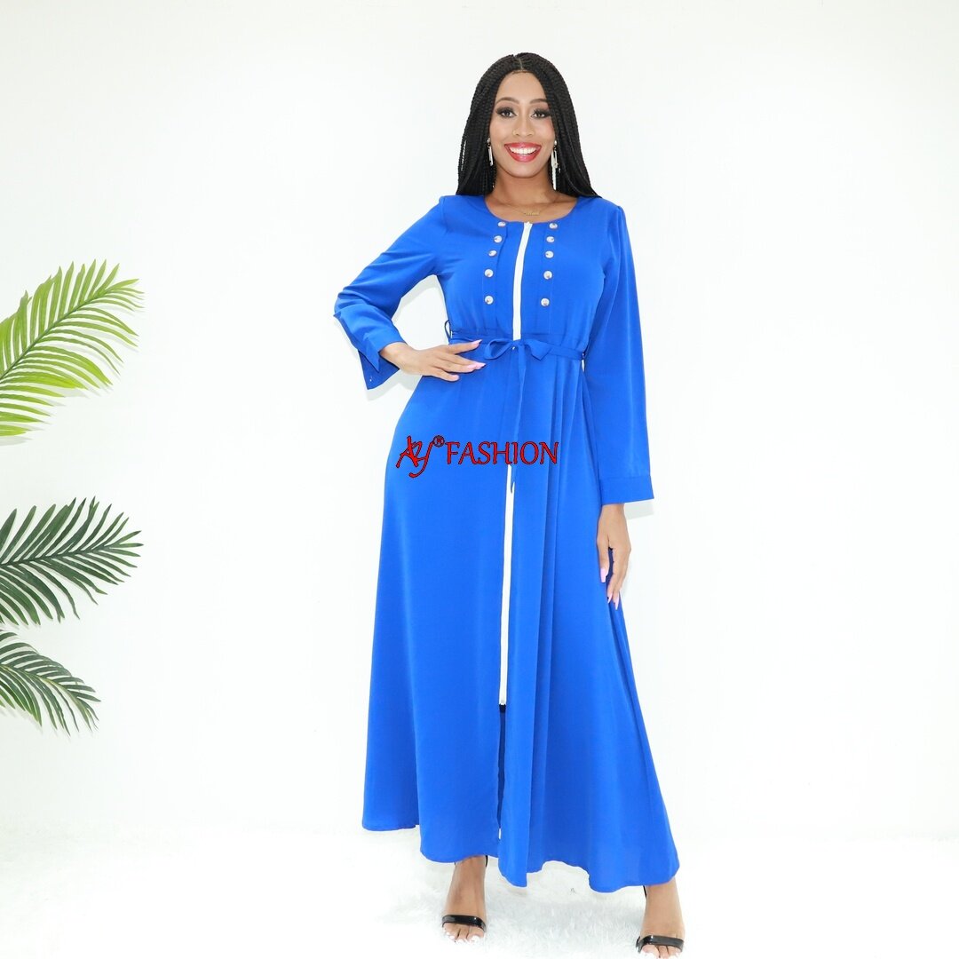 Ethnische Kleidung braune Abaya Ay Fashion SG612 Kongo Cafan Damen Kleid