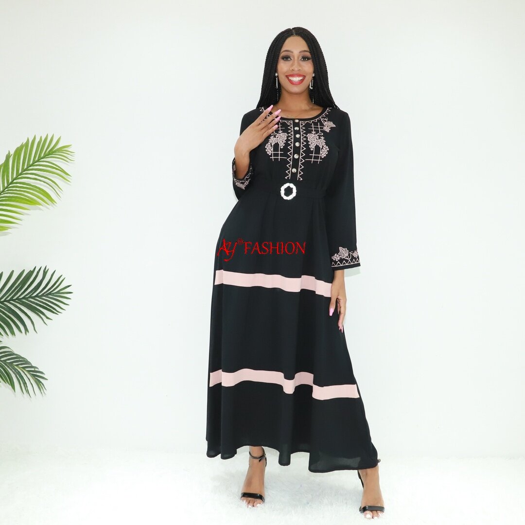 Élégant Abaya Abaya Wolk Ay Fashion SG618 # Cameroun Fashion Long Robe