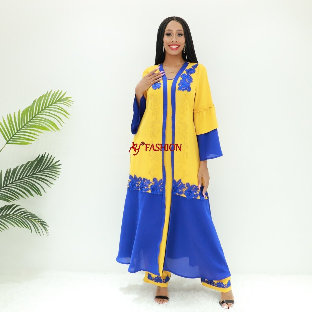 Tenue brodée des filles robes de fête de fête musulmane sg633 # nigéria kaftan