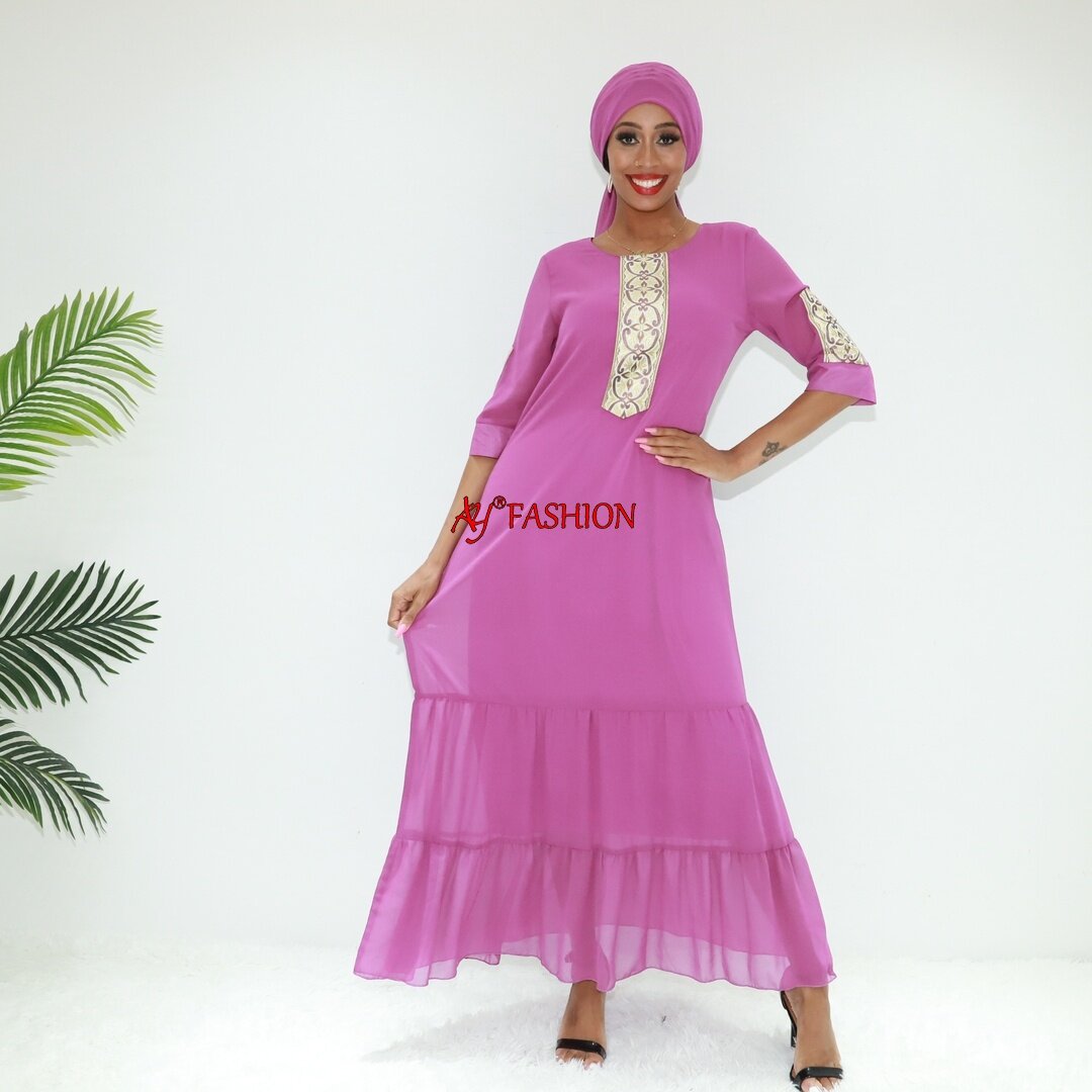 Vestidos africanos Morrocan Kaftans W566f Tanzania Boubo Vestido de modestia islámica