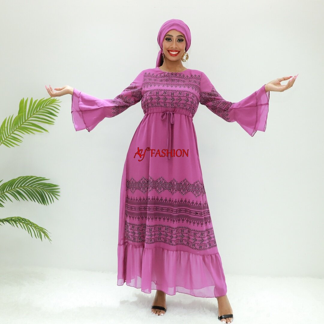 Vestido de estilo kimono Jordan Abaya Ay Fashion W614F Camerún Boubou atuendo musulmán tradicional