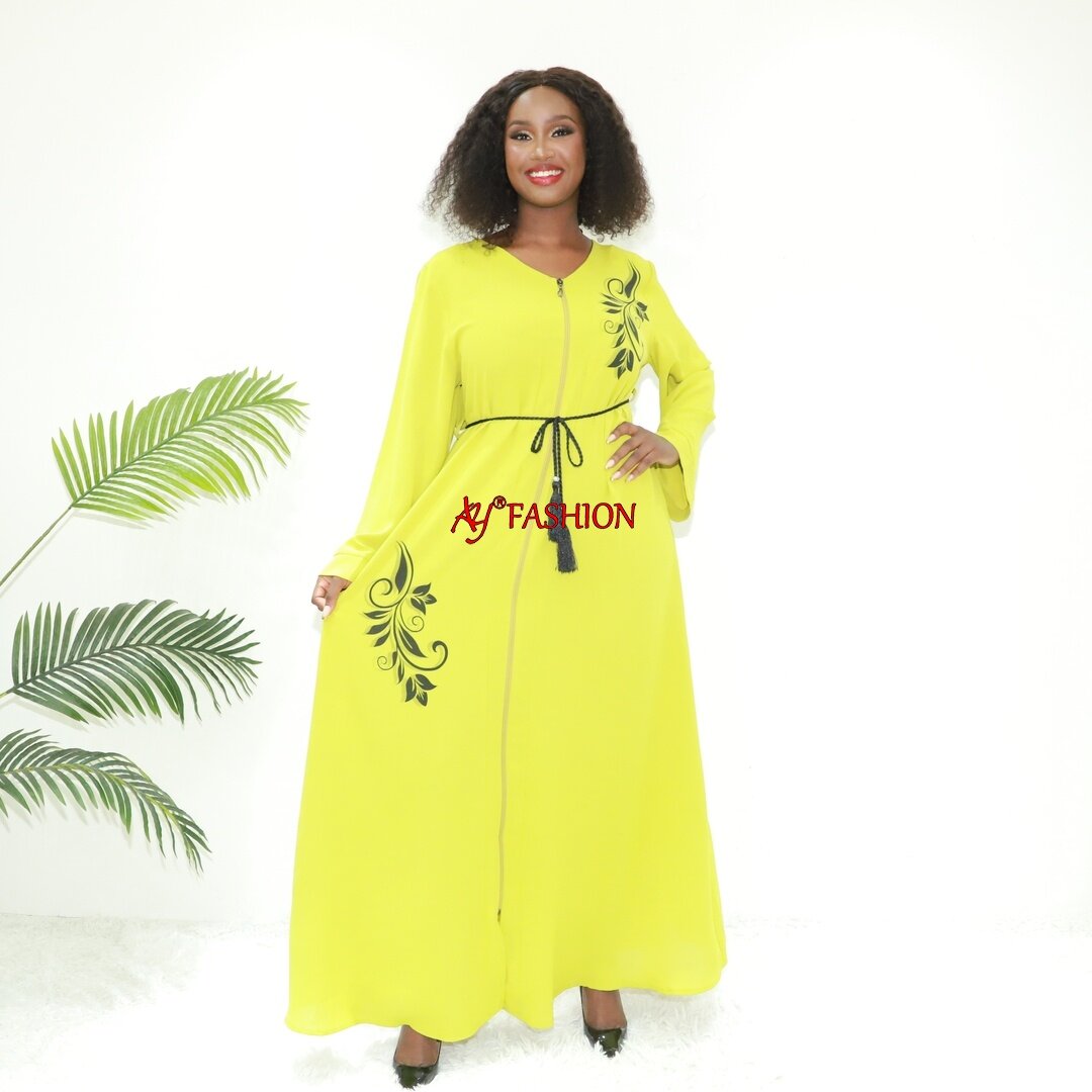 Свободное платье с прямым разрезом Abaya Ay Fashion 8789 Ghana Fashion Long Robe