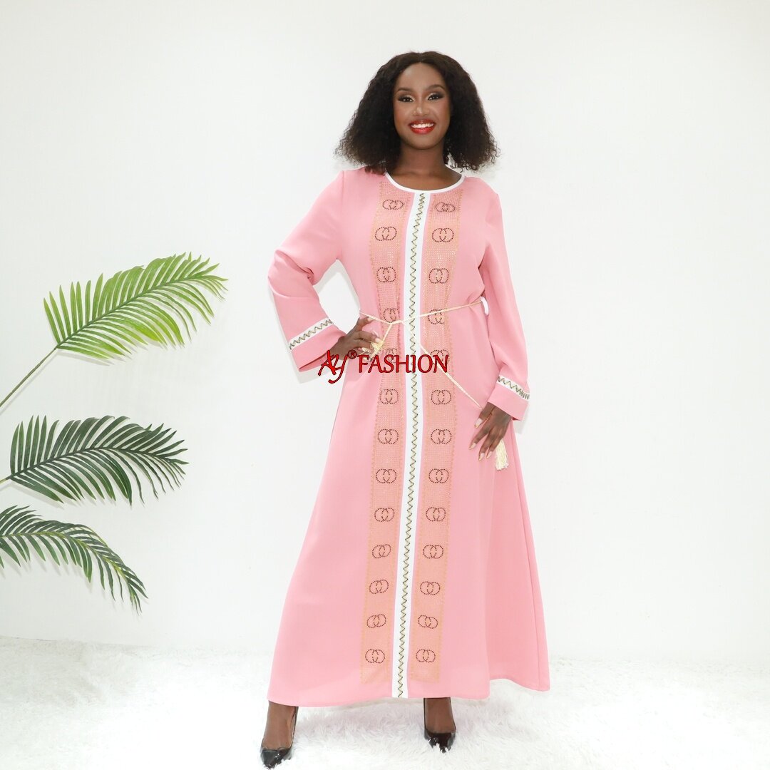 Afrika Kleidung Herz gestickt Abaya An6108 Kamerun Caftan Ladies Modekleider