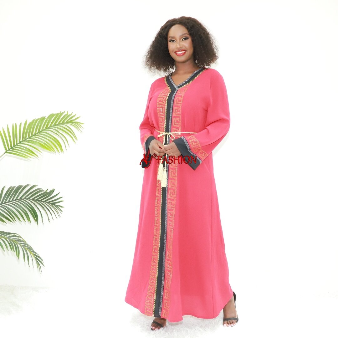 Elegante vestido de satén Abaya Manulmán Ay Fashion AN6129 Camerún Caftan Abaya