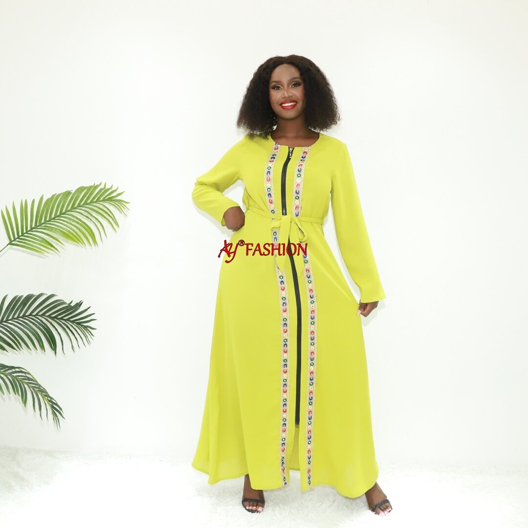 Kimono-Kleid-Kleid muslimisches Kleid für Mädchen Q643 Ghana Mode Langes Robe