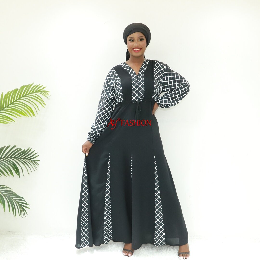 Afrikanische Kleidung Abaya Emerald Grüne Q677 Togo Boubou Arabische Kleidung