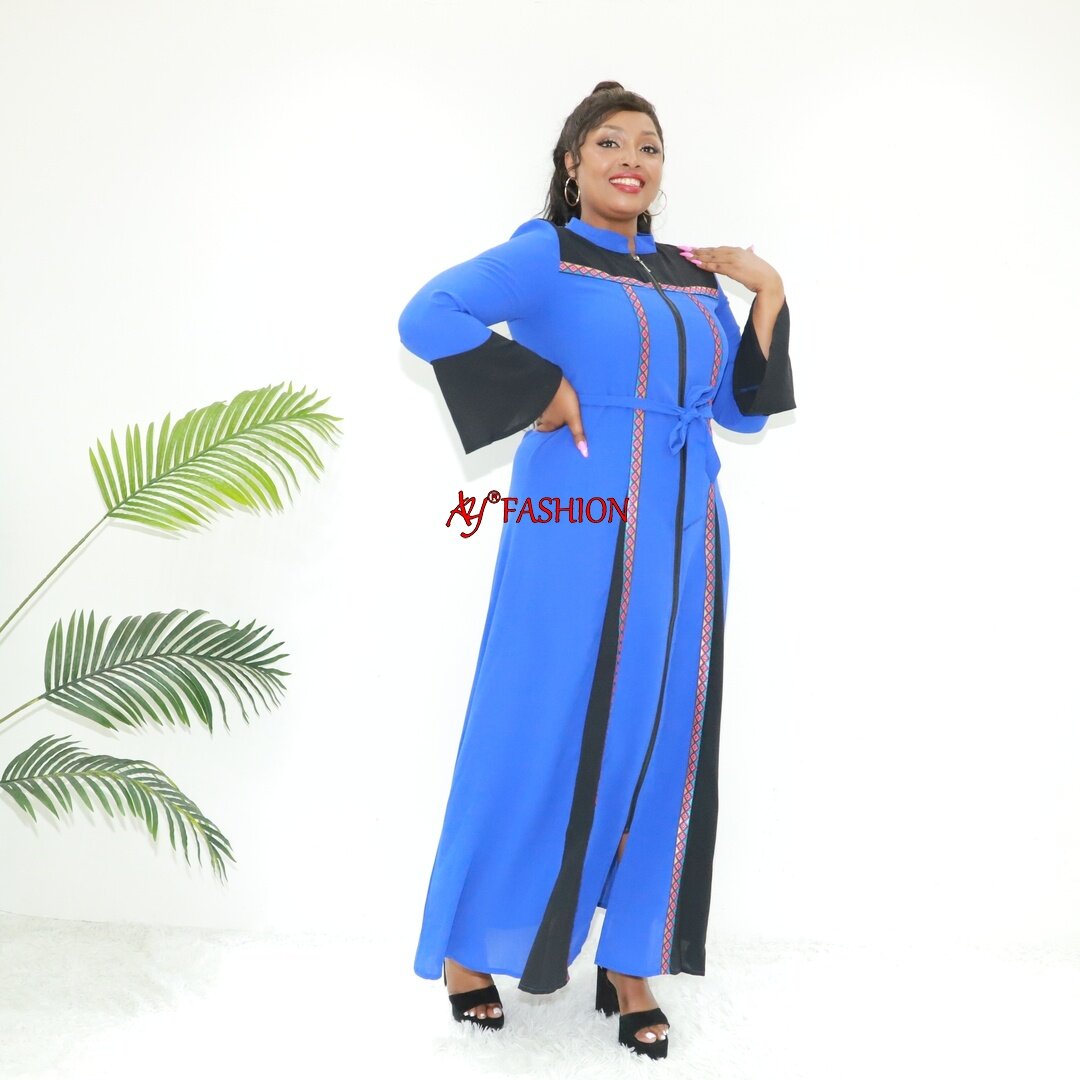 Afrikanische Kleiderkleider Damen Spitze Stickerei Q690 Tansania Kaftan Islamic Bodesty Kleid