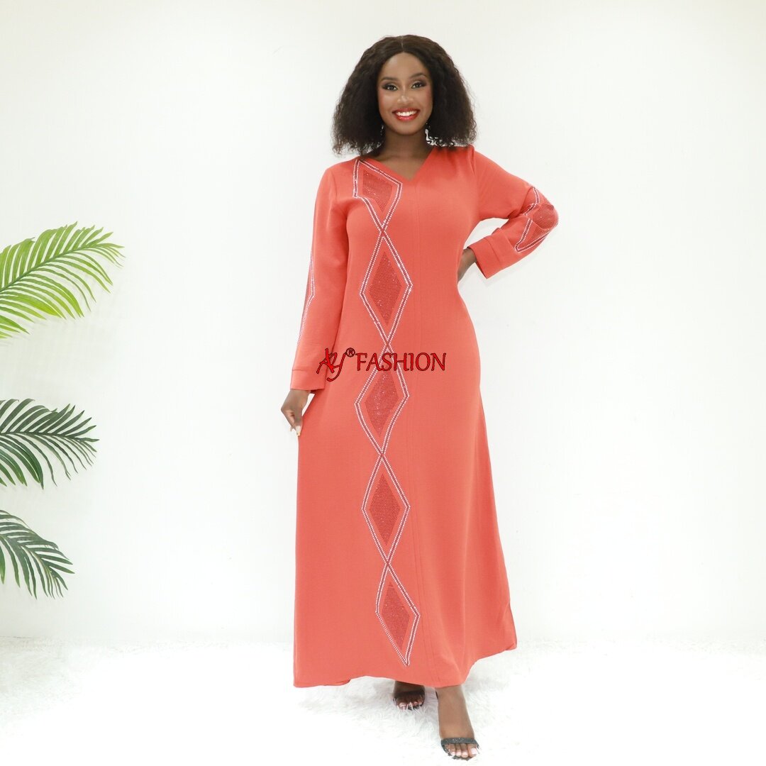 femme ethnique porte Kaftan New Ay Fashion SG24379f Cameroun Boubou Muslim Robe