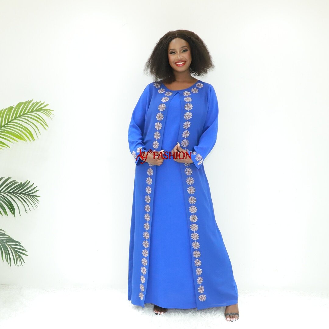 Embroidered attire double layer abaya SG24392 Abidjan kaftan Maxi dress