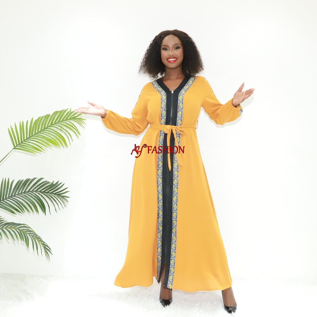 Vestidos africanos abaya ruche mouw ay moda sg40379 abidjan kaftan vestido muçulmano