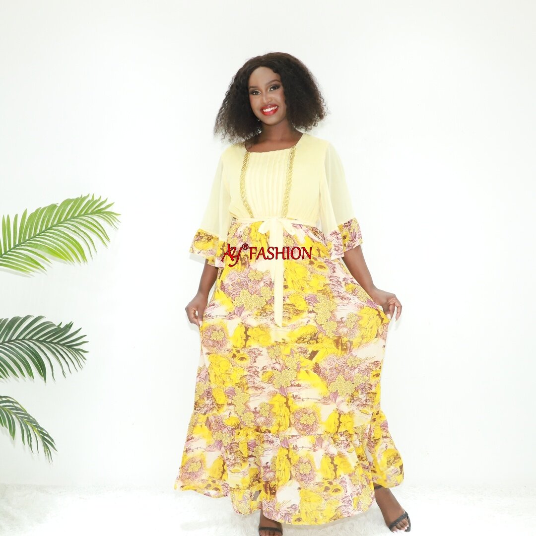 Tenue brodée Elegant Kaftans Fournisseur Ay Fashion SG40427 Nigeria Vêtements Long Robe