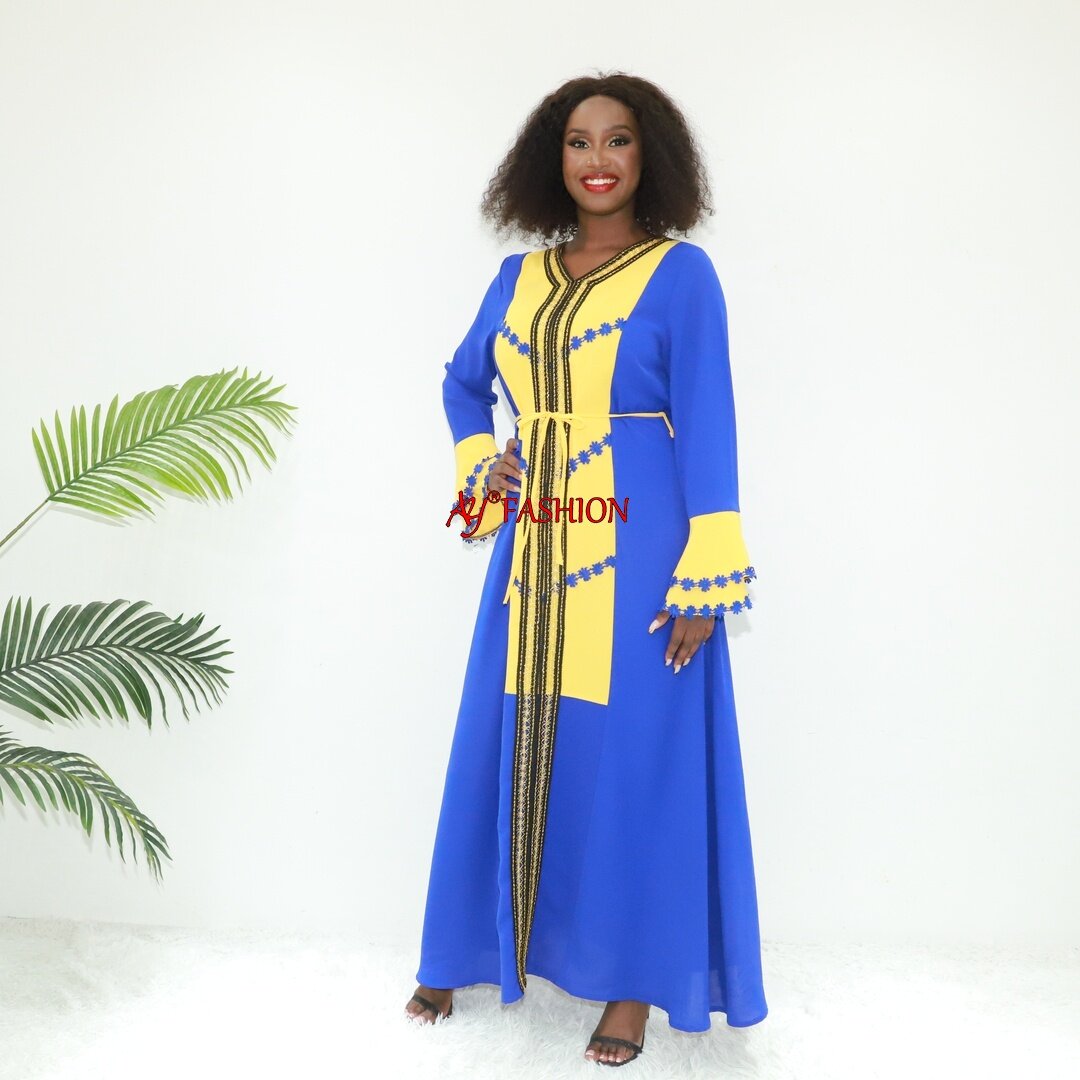 Vestido musulmán con capucha modesto SG732 Tanzania Boubou Fashion Dress