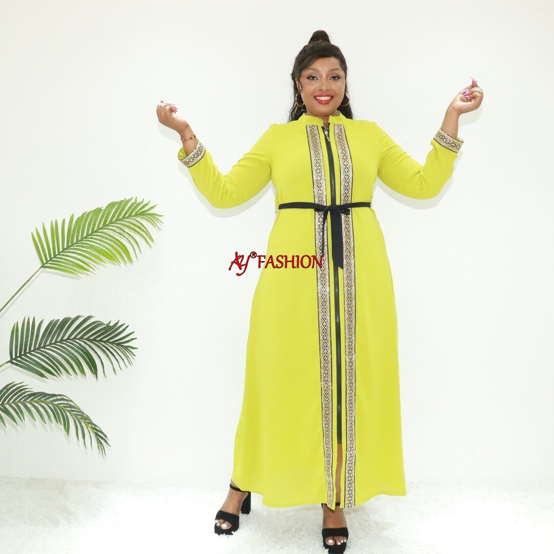 Roupas muçulmanas Islã Kaftan Ay Moda Q646 TOGO ABAYA VESTIDO ÁRABE