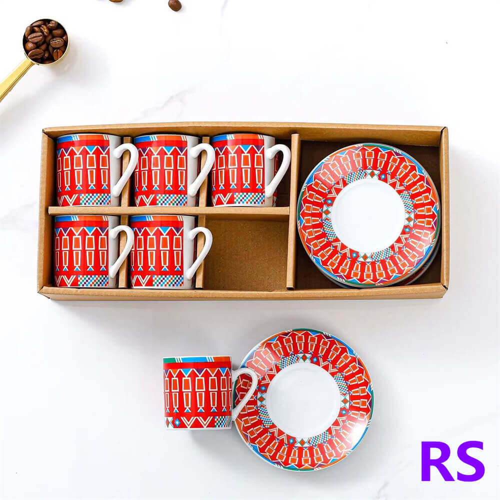 China Cheap Cups and Saucers with Creative Geometry