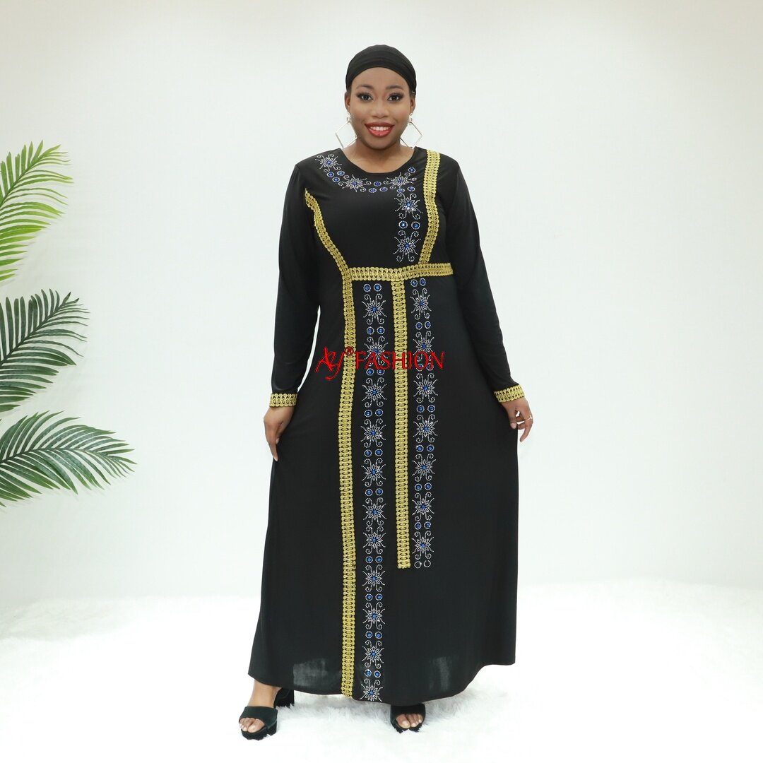 Atuendo bordado Dubai Abaya Friperie JB2029f Tanzania Vestido musulmán MAXI Vestido