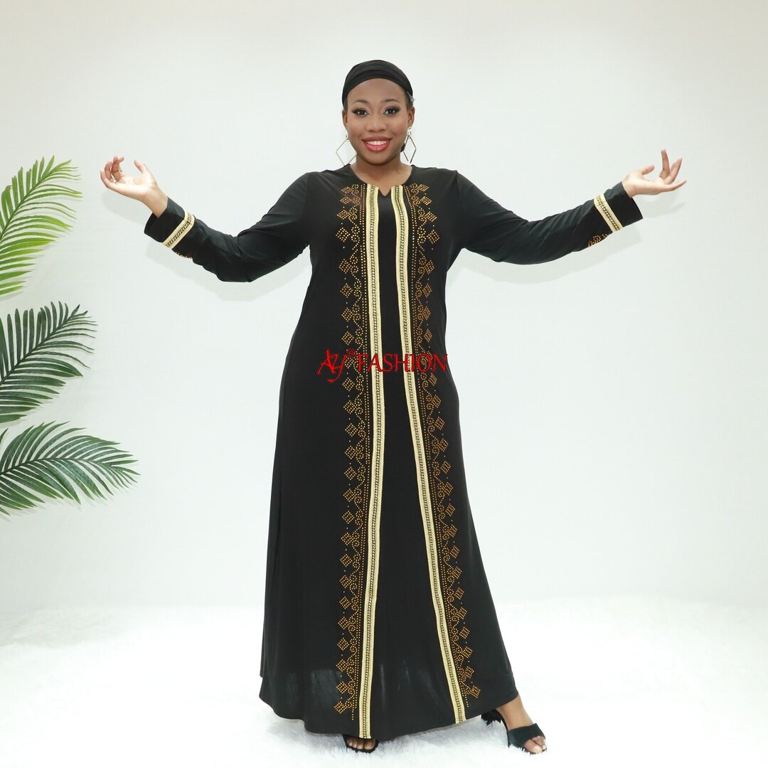 Moda islámica Abaya Exportador AY Fashion JB2039F Congo Boubou Abaya