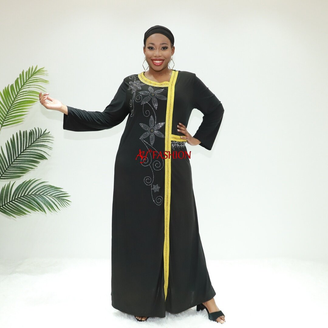 Traje bordado ABAYA PRODUÇÃO AY MATHE JB2058F CONGO ABAYA VESTIDO ÁRABE