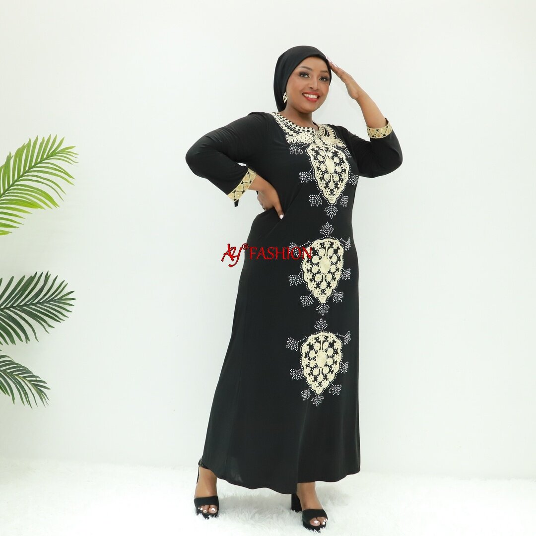 Les femmes musulmanes s'habillent les EAU Abayas JB2118f Congo Boubou Arab Robe