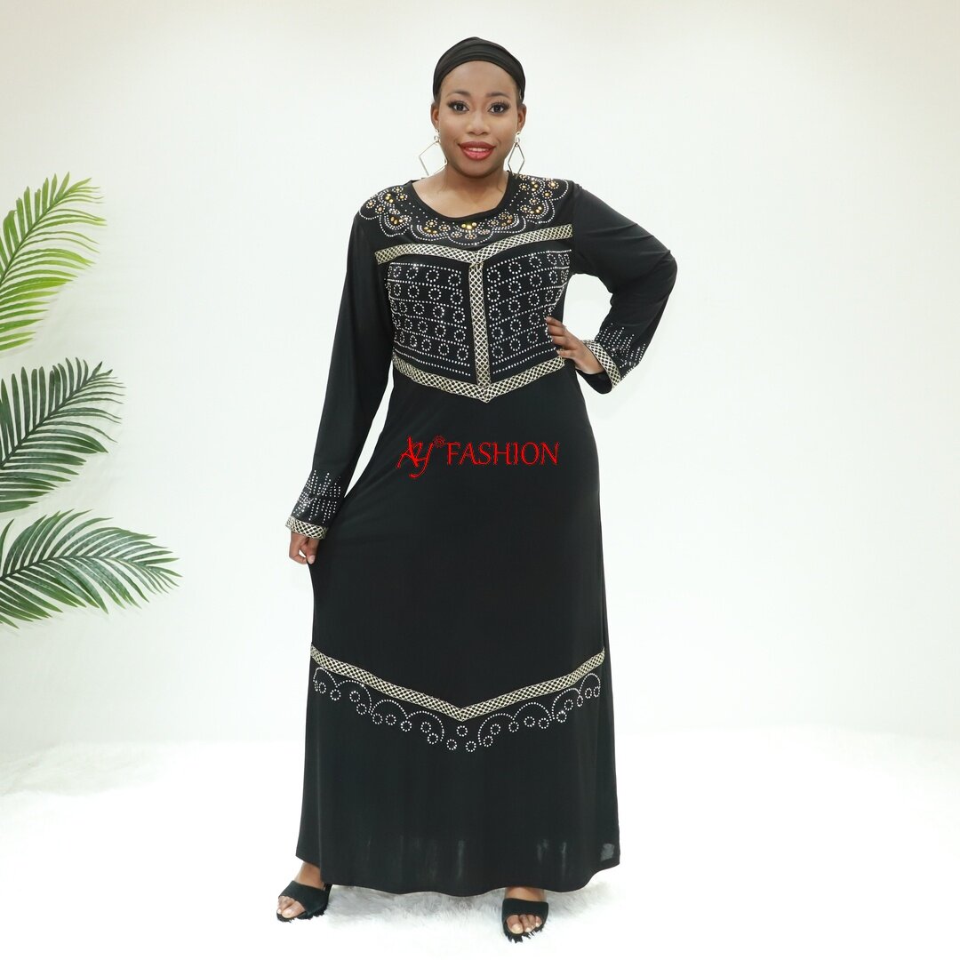 Elegant abaya abaya met steentjes AY Fashion PWA4 Abidjan clothing Maxi dress