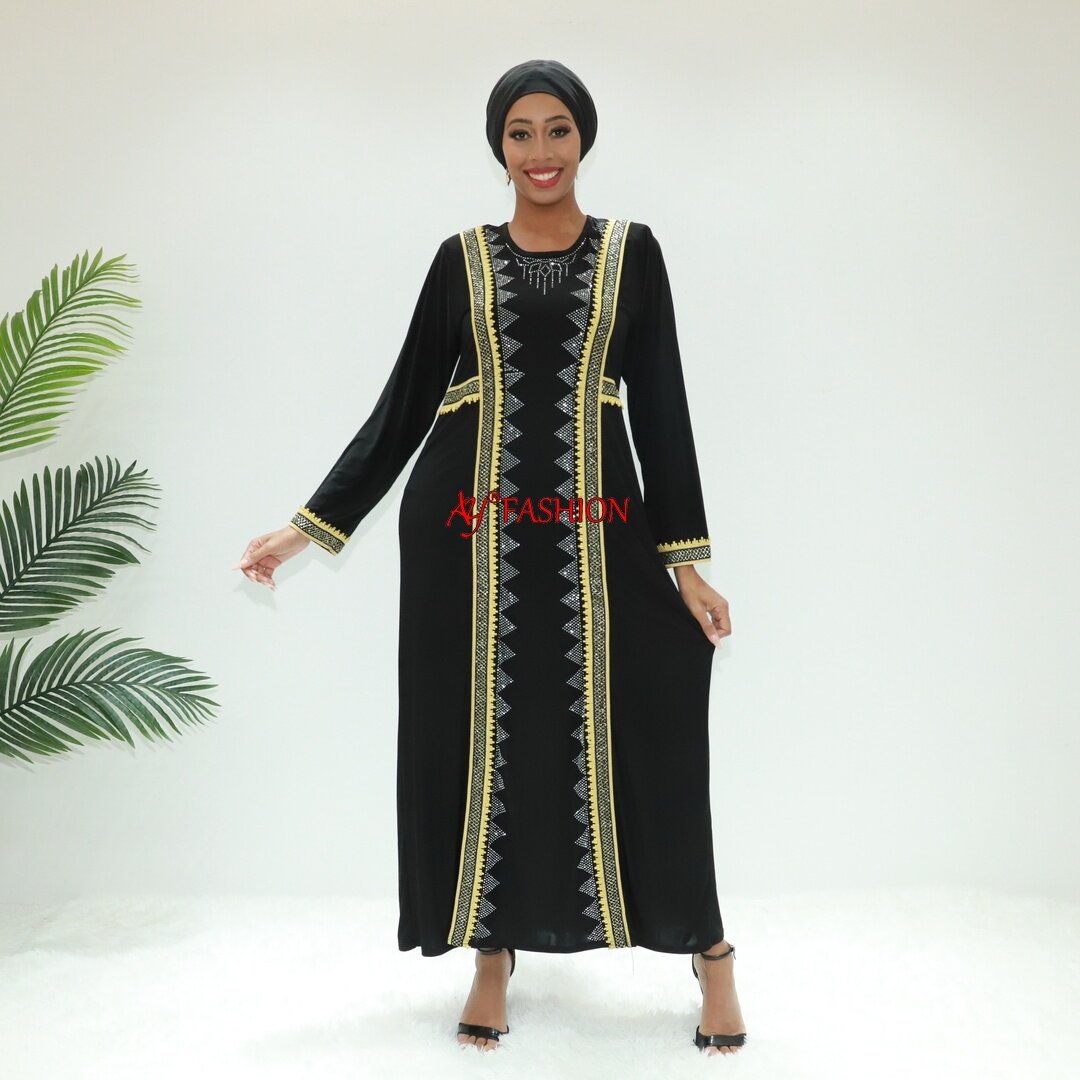 Vestido de seda islâmico ABAYA PWA6 NIGERIA ABAYA TRAMBALAUS MULIMINE