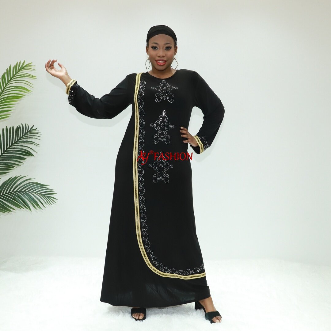 Mujeres musulmanas Abaya Abaya Raw Ay Fashion Pwa8 Camerún ropa Hijab Vestido