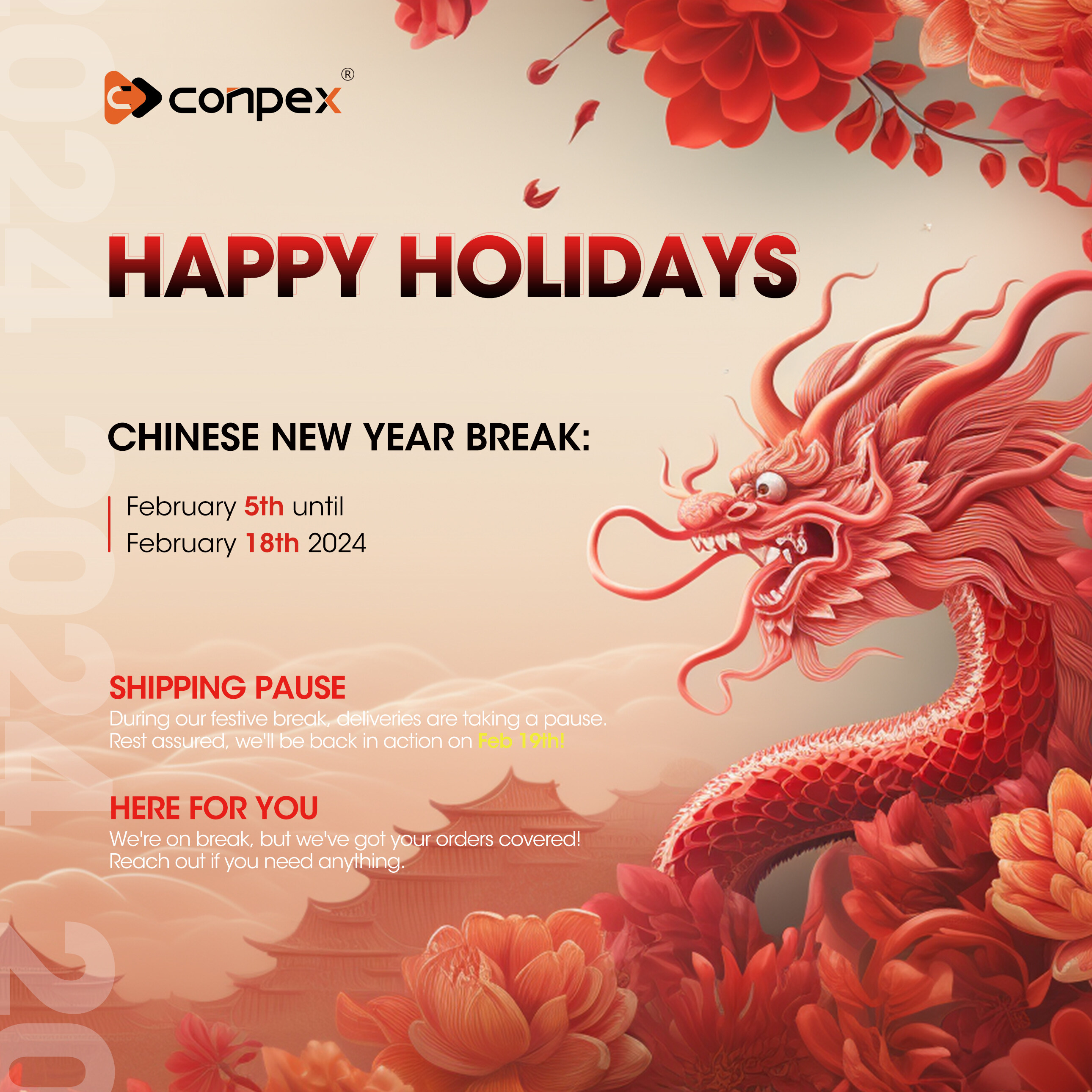 HOLIDAY NOTICE: Celebrating Chinese Lunar New Year with Joy and Brilliance!