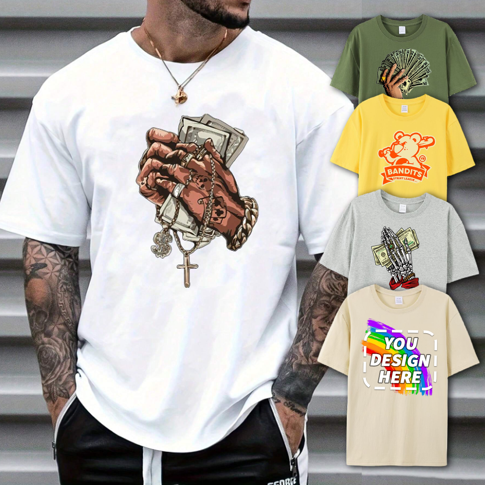 Factory custom logo high quality men's t-shirt 100% cotton unisex hip hop men's t-shirt oversized casual blank men's t-shirt