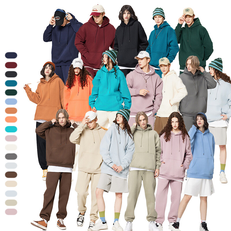 Basic Color Fleece Unisex Hoodie