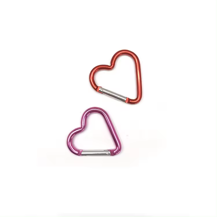Aluminum Heart Shaped Hook Colorful Carabiner Decorative Hook For Bag,Cup,Keychain,Water bottom Aluminum Carabiner