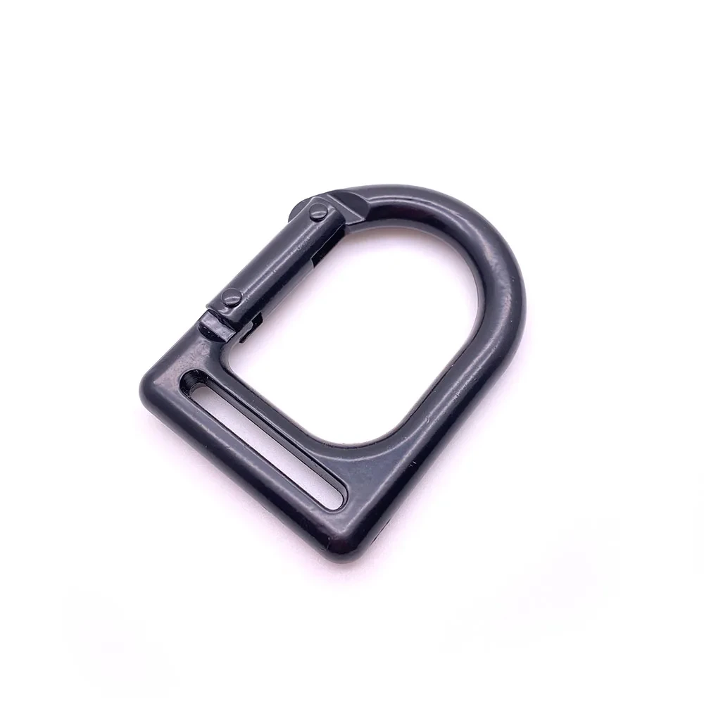 Shelf D-shaped ring semi-circular ring button black metal keychain hiking climbing carabiner