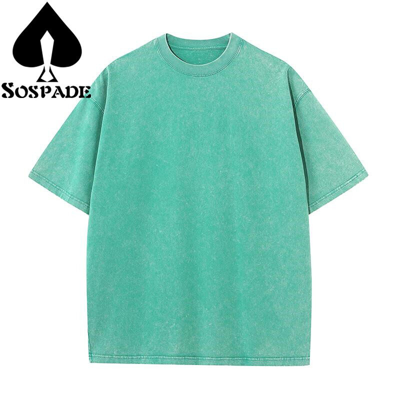 100% Cotton Washed Vintage T-shirt 270grams heavy whole colored oversized double yarm drop shoulder style